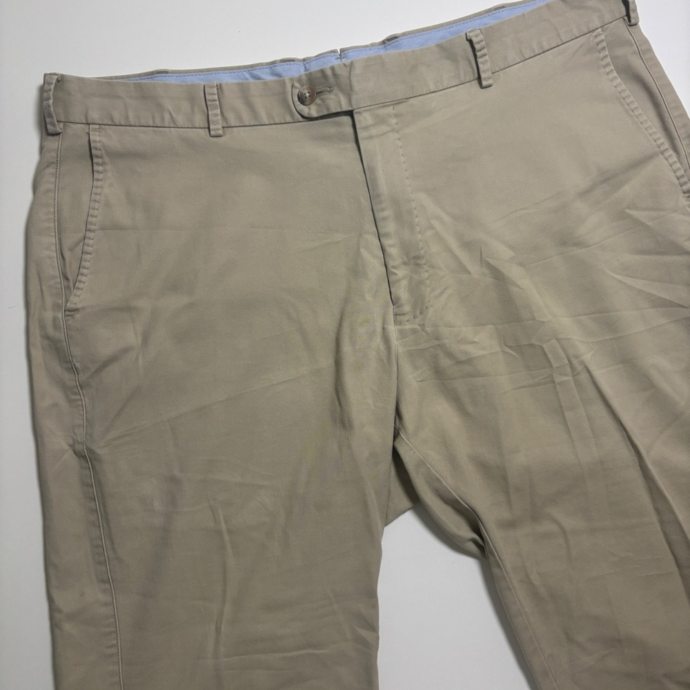 Peter Millar Khaki Chino Pants Men 38x30 Pima Cotton Stretch Flat Front Trousers